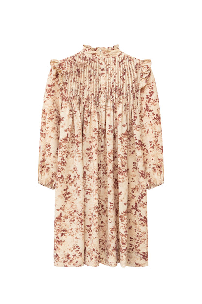 Papillon Pleated Dress - Burgundy