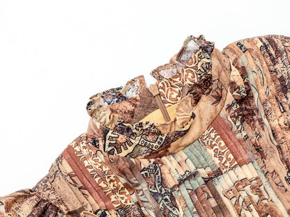 Papillon Pleated Dress - Brown