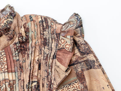 Papillon Pleated Dress - Brown