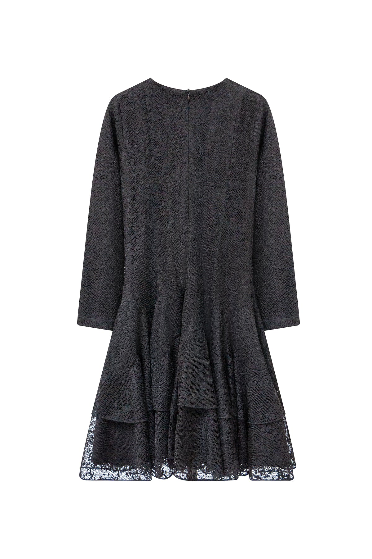 Mesh Tiered Dress - Black