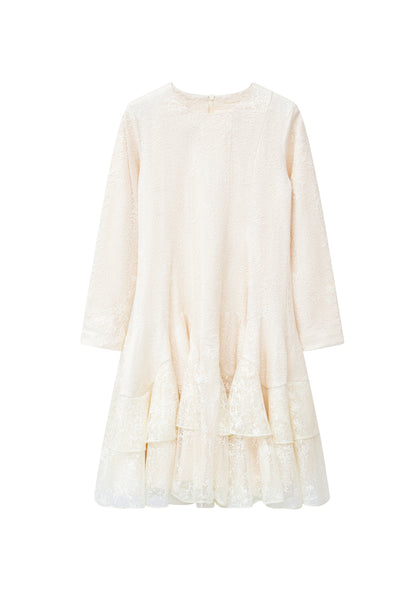 Mesh Tiered Dress - Cream
