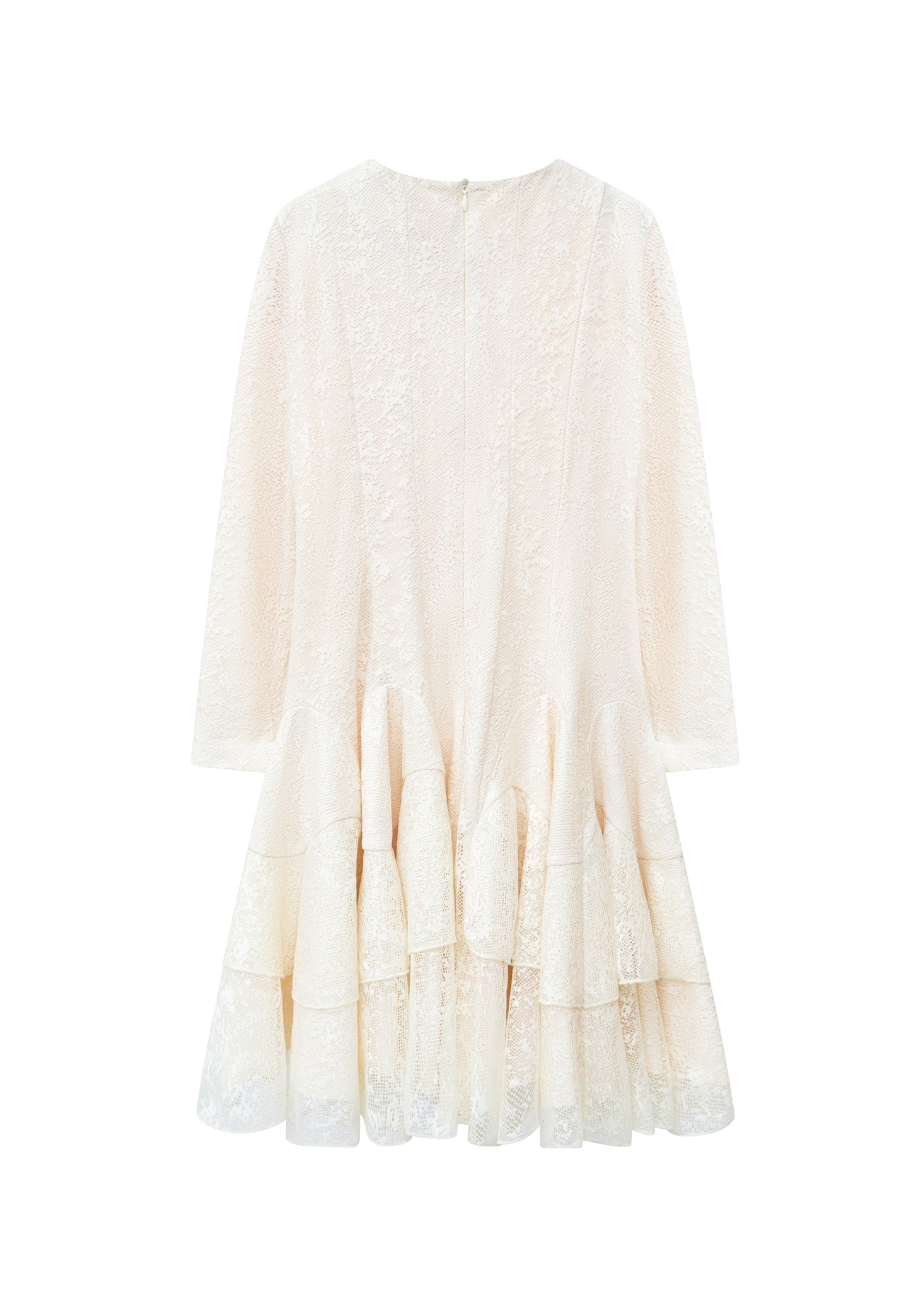 Mesh Tiered Dress - Cream