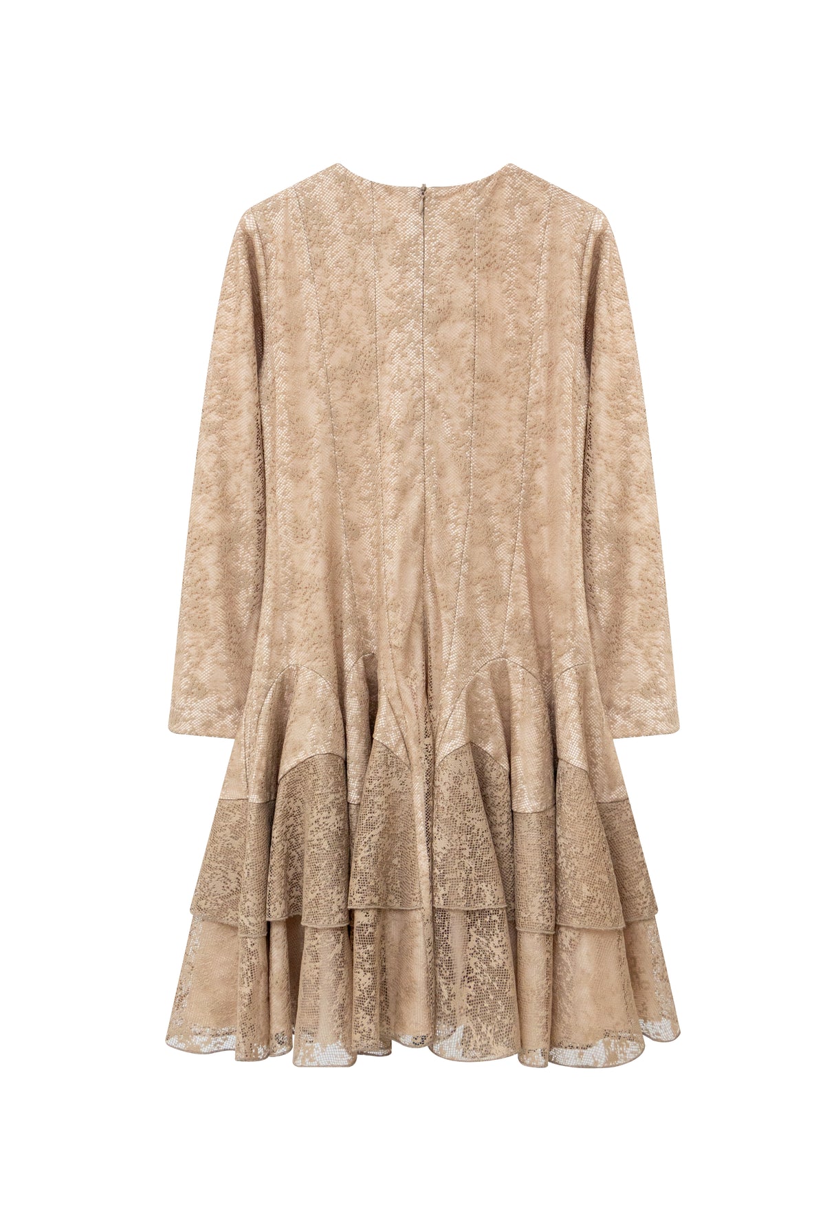 Mesh Tiered Dress - Mocha