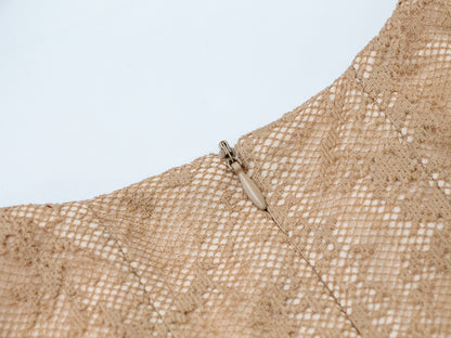Mesh Tiered Dress - Mocha