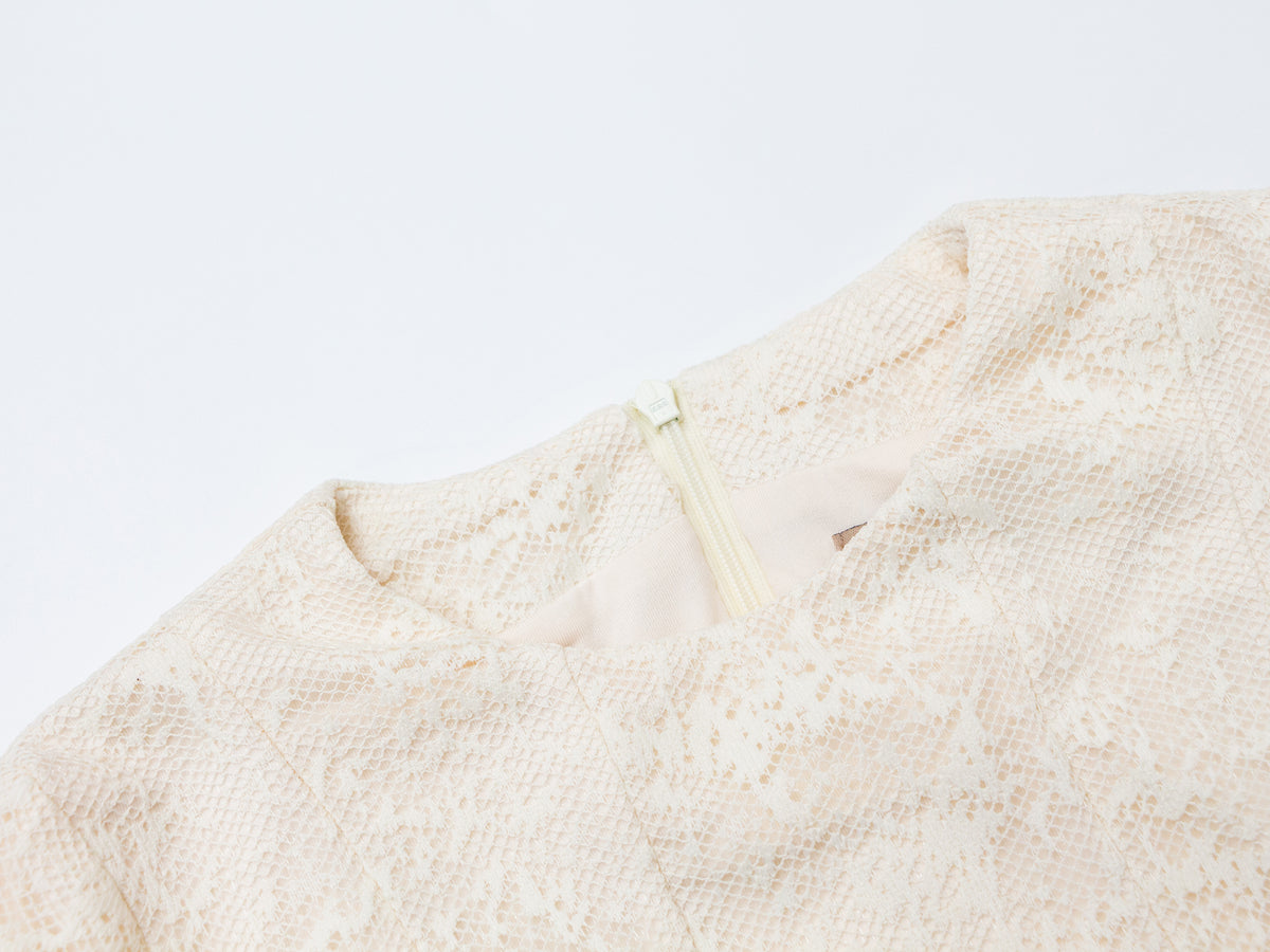 Mesh Tiered Dress - Cream