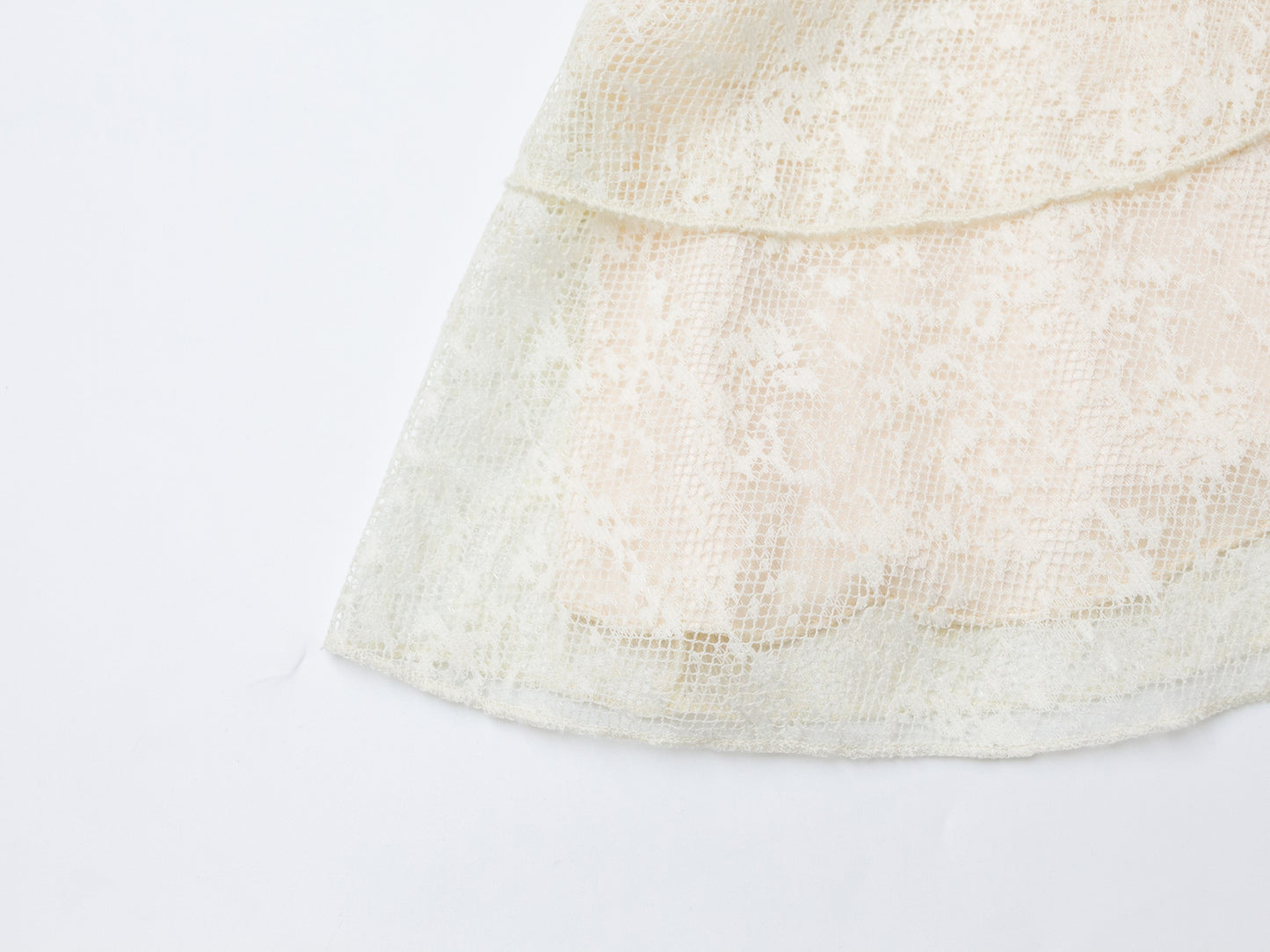 Mesh Tiered Dress - Cream