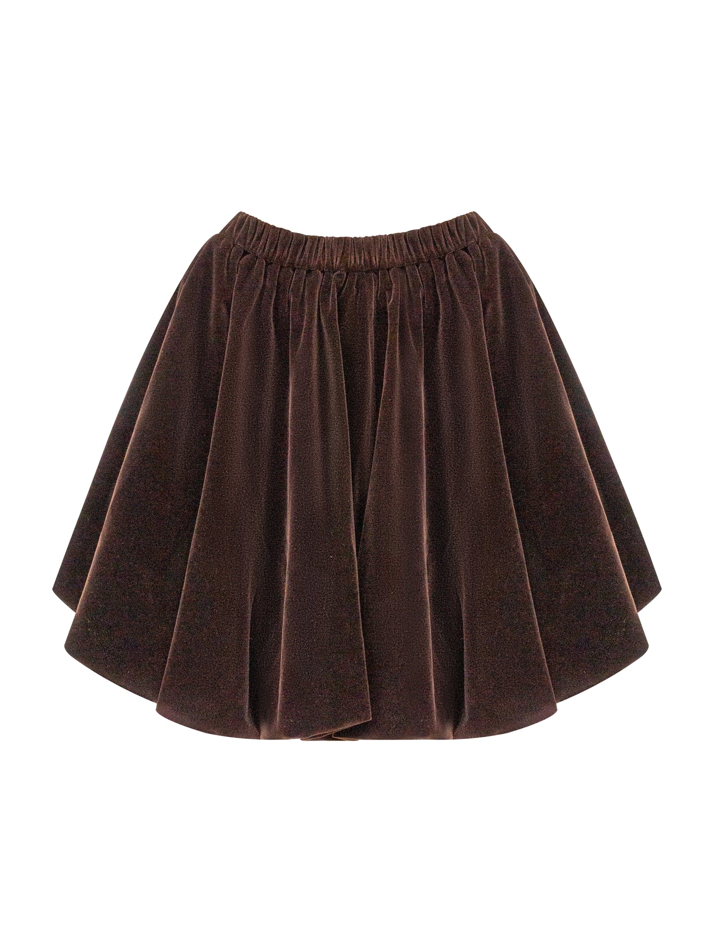 Velvet Balloon Skirt - Brown