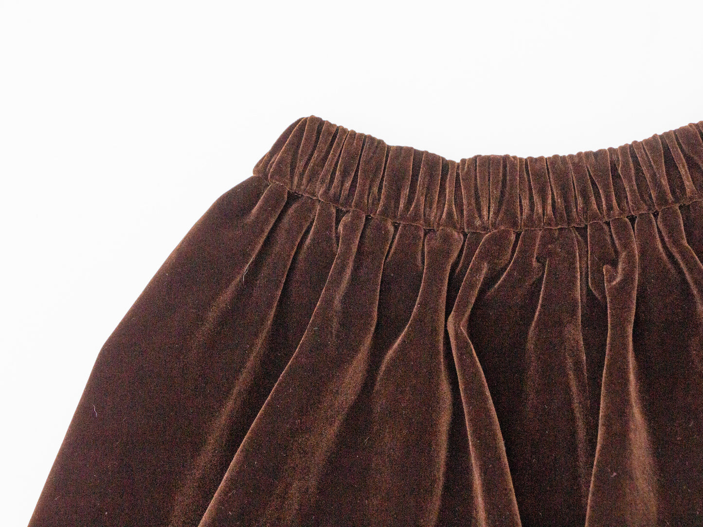 Velvet Balloon Skirt - Brown