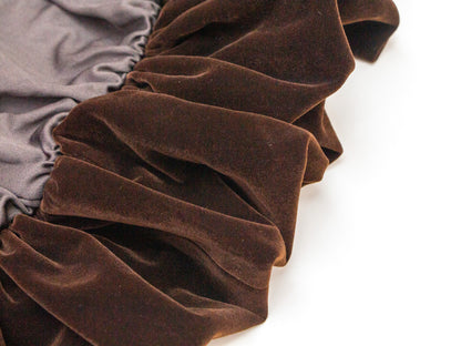 Velvet Balloon Skirt - Brown