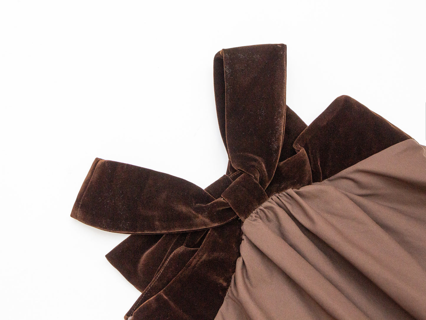 Velvet Bow Pinafore - Brown