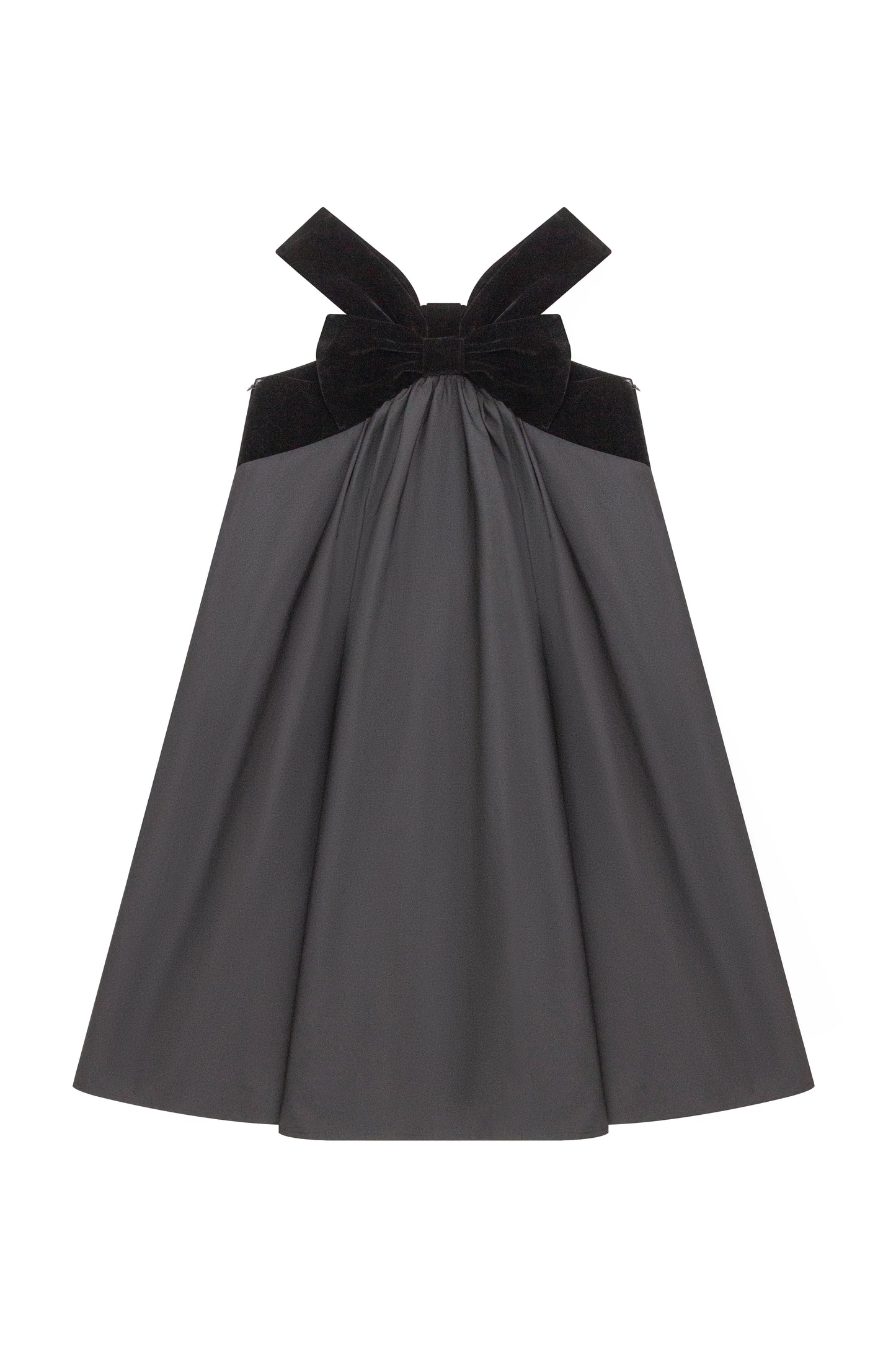 Velvet Bow Pinafore - Black