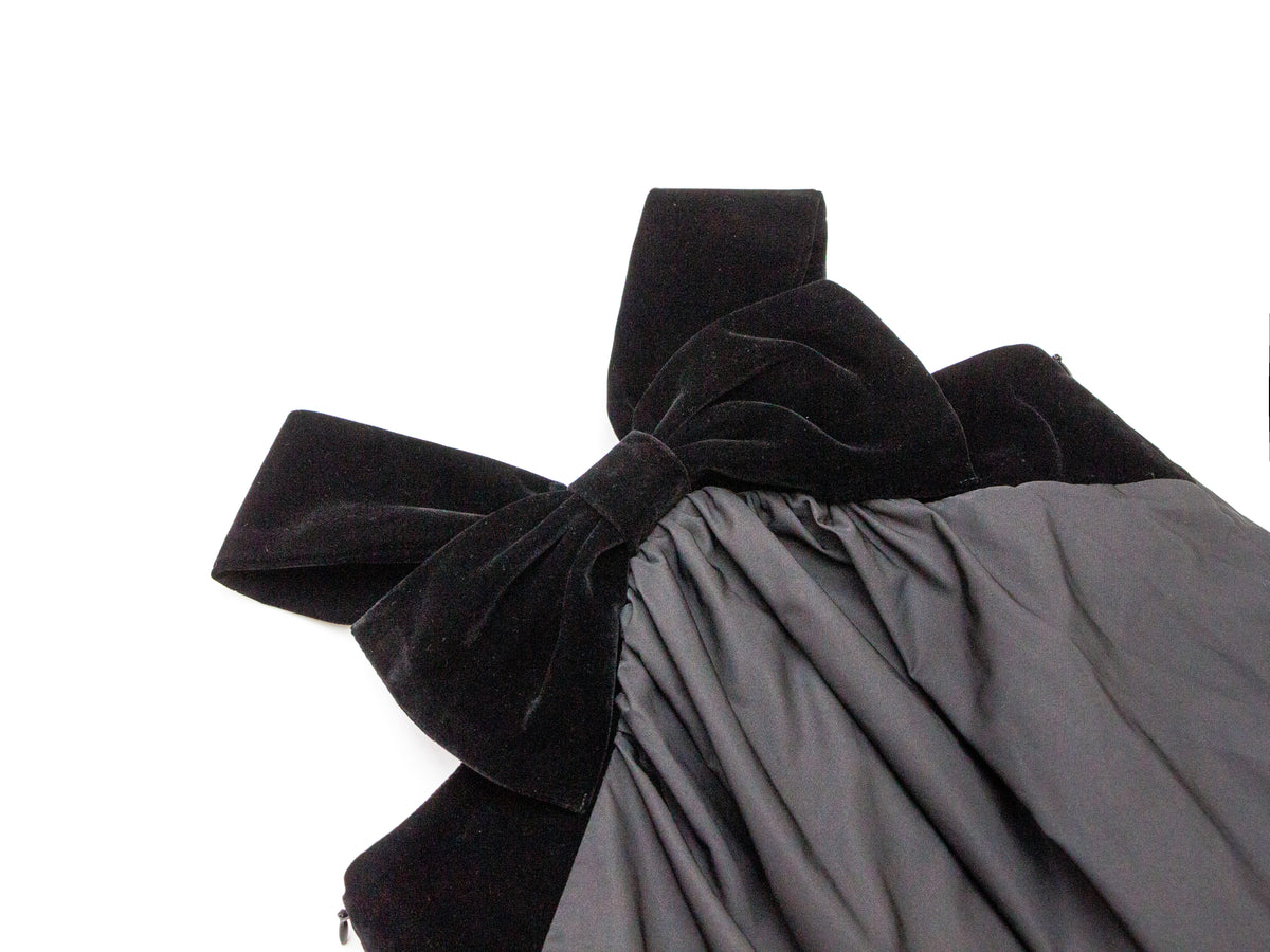 Velvet Bow Pinafore - Black
