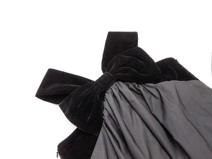 Velvet Bow Pinafore - Black