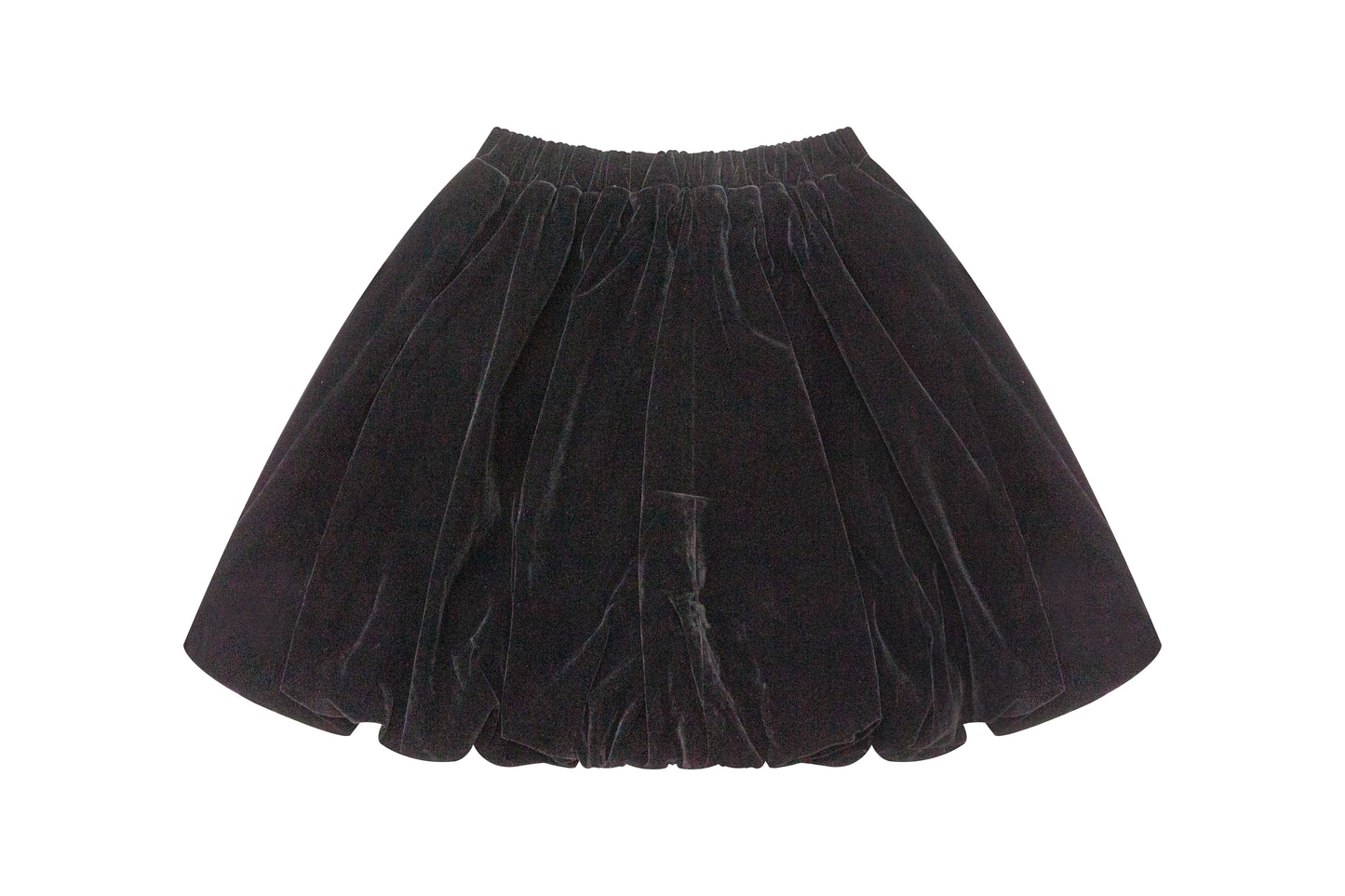 Velvet Balloon Skirt - Black