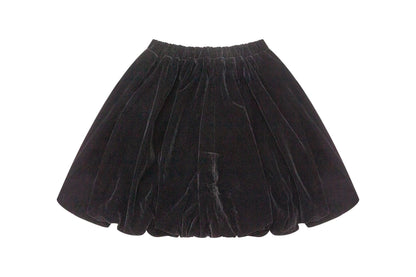 Velvet Balloon Skirt - Black
