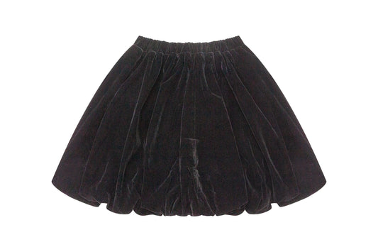 Velvet Balloon Skirt - Black