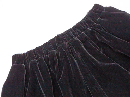 Velvet Balloon Skirt - Black