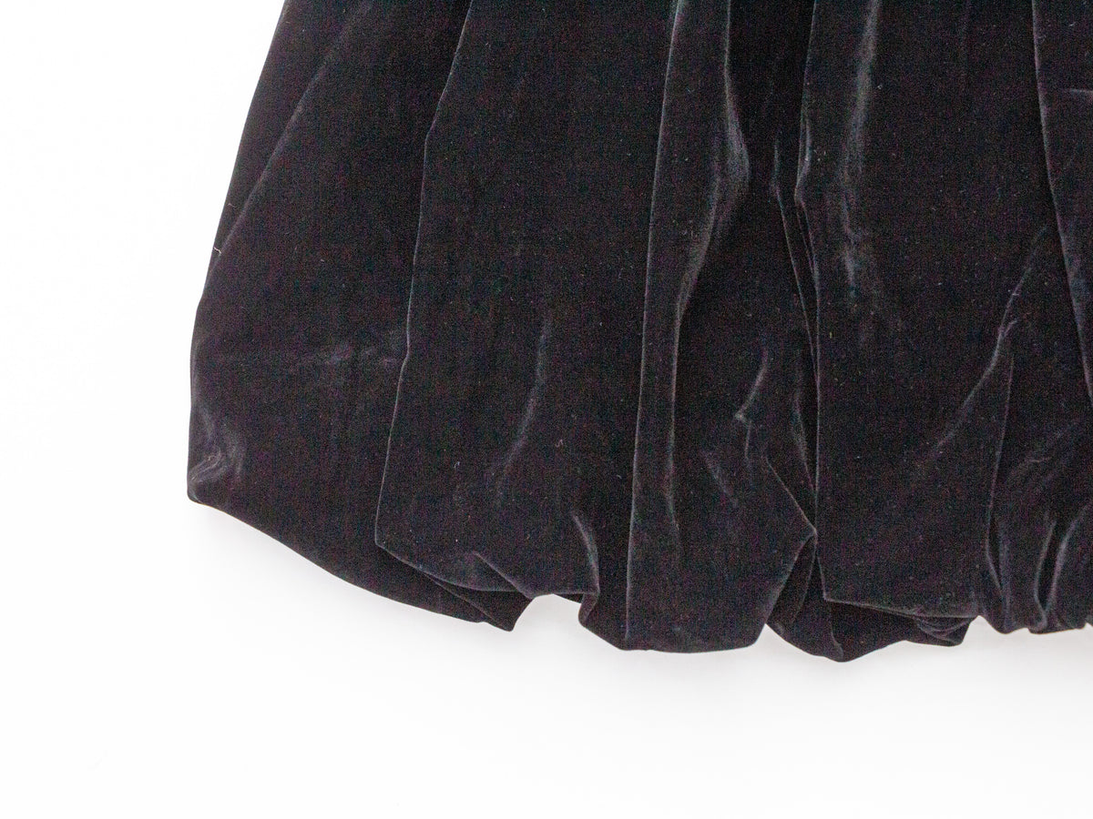 Velvet Balloon Skirt - Black