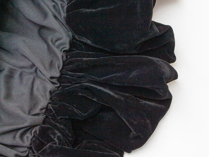Velvet Balloon Skirt - Black