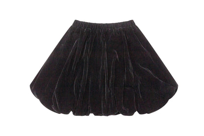 Velvet Balloon Skirt - Black