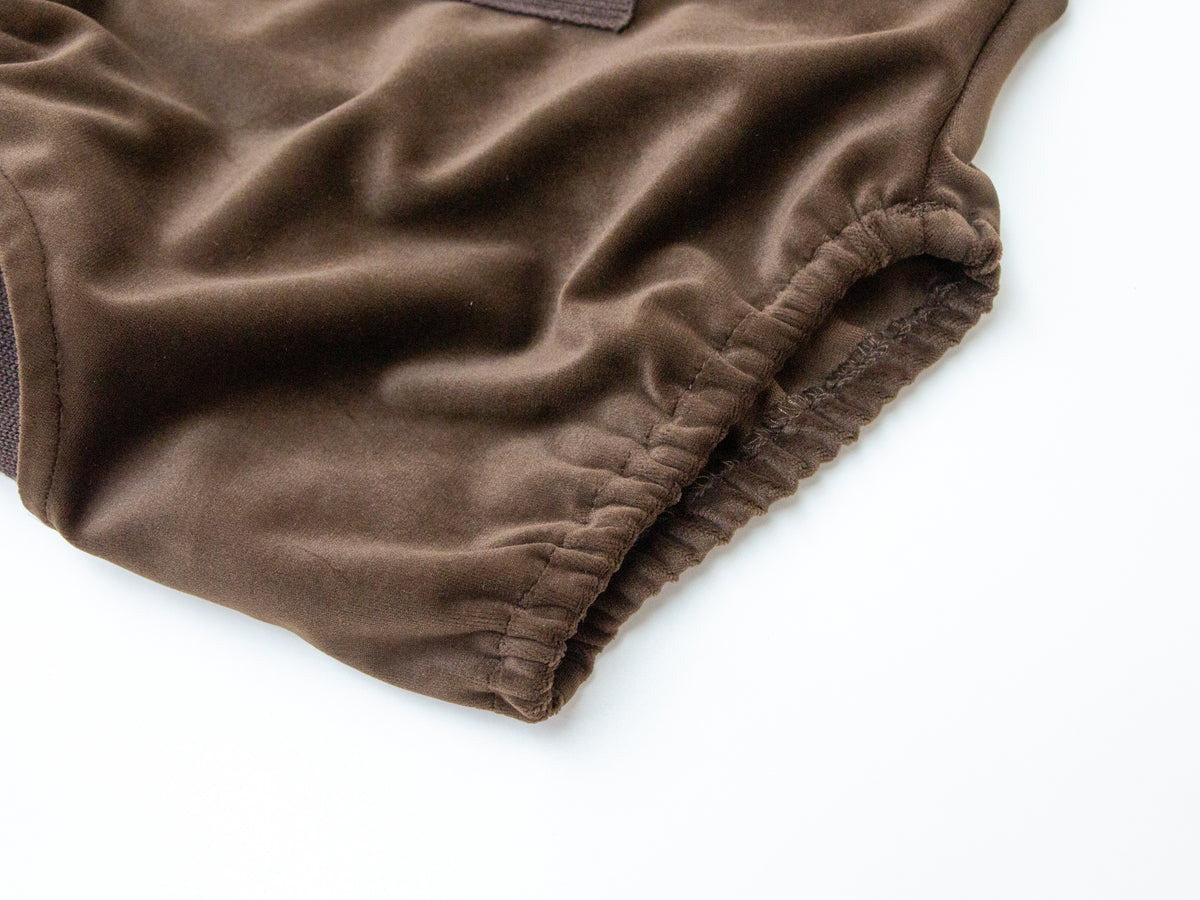 Velvet Romper Set - Brown