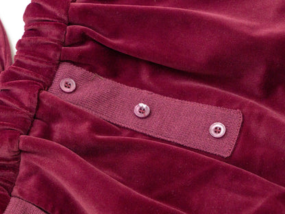 Velvet Romper Set - Burgundy