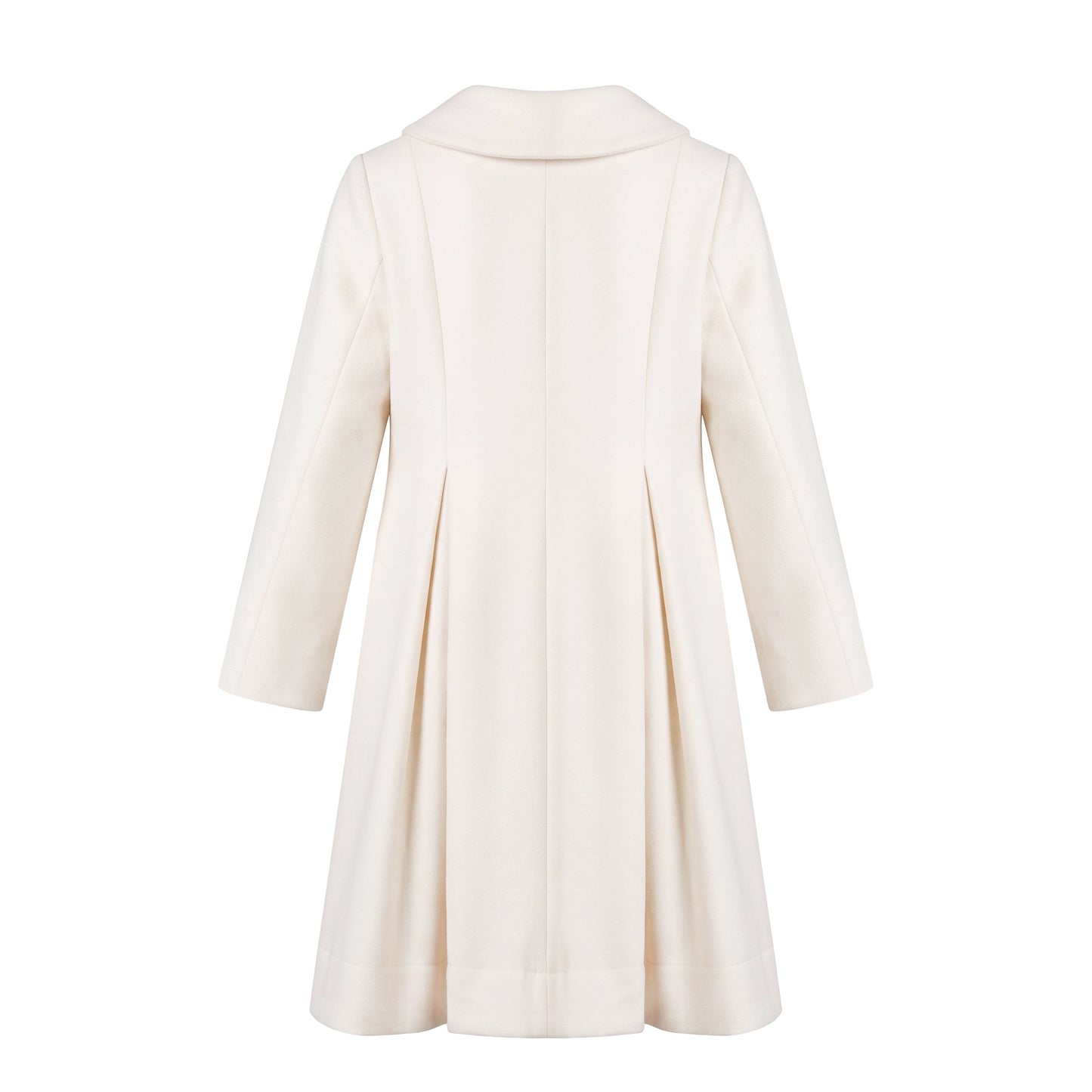 Double Breasted Wool Coat Dress - White