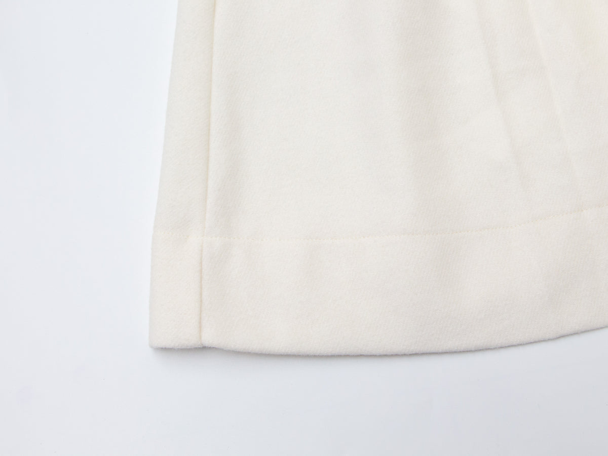 Double Breasted Wool Coat Dress - White