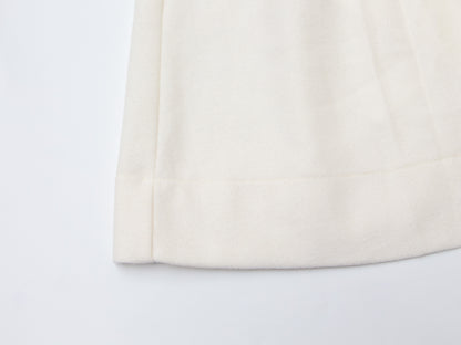 Double Breasted Wool Coat Dress - White