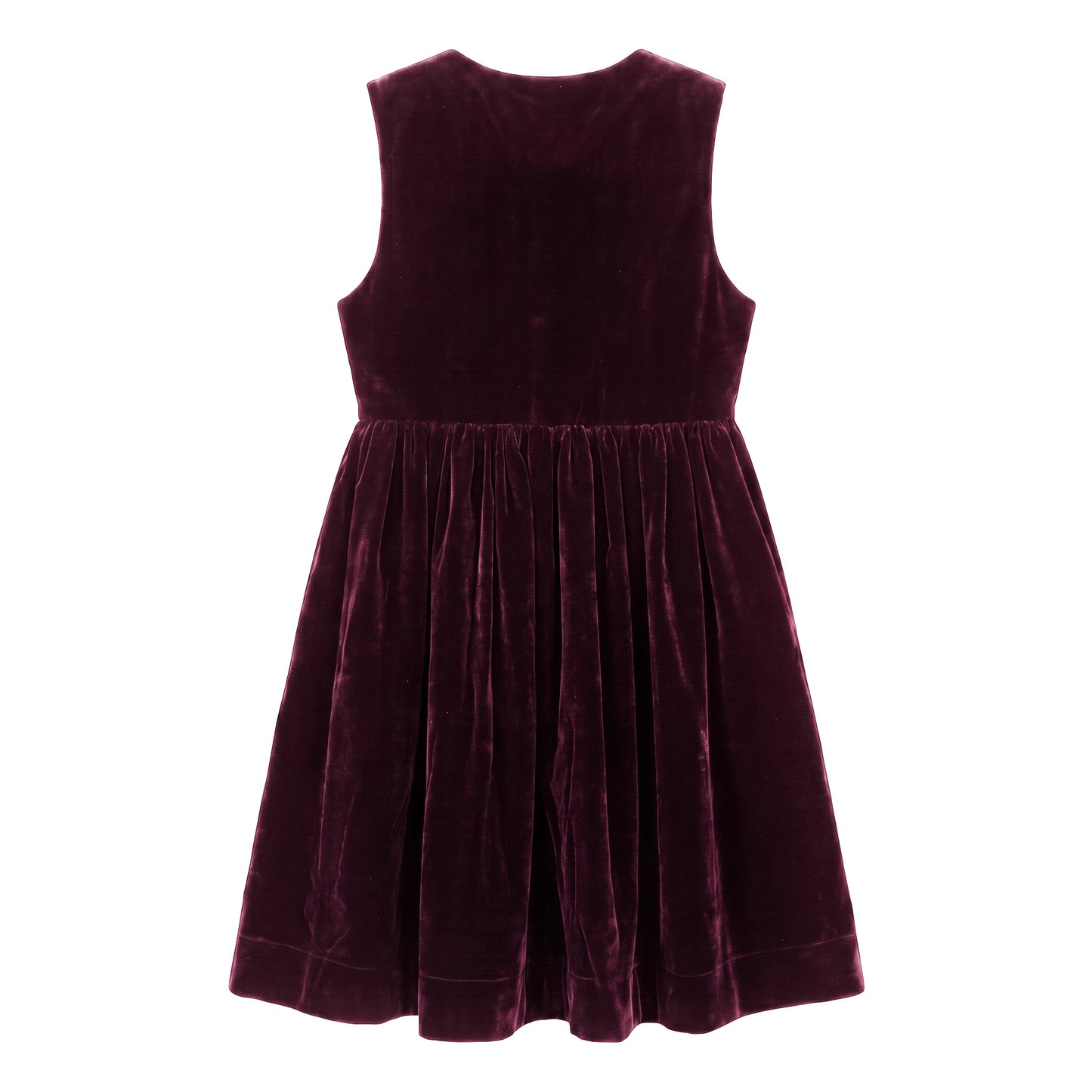 Velvet Button-Front Pinafore - Burgundy