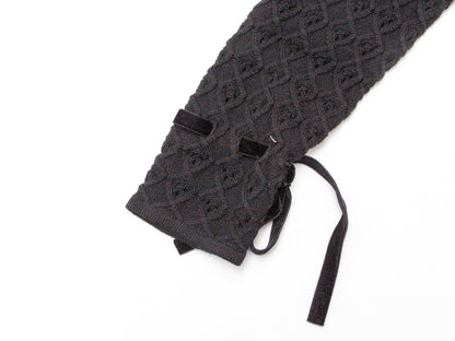 Ruffle Knit Blouse- Black