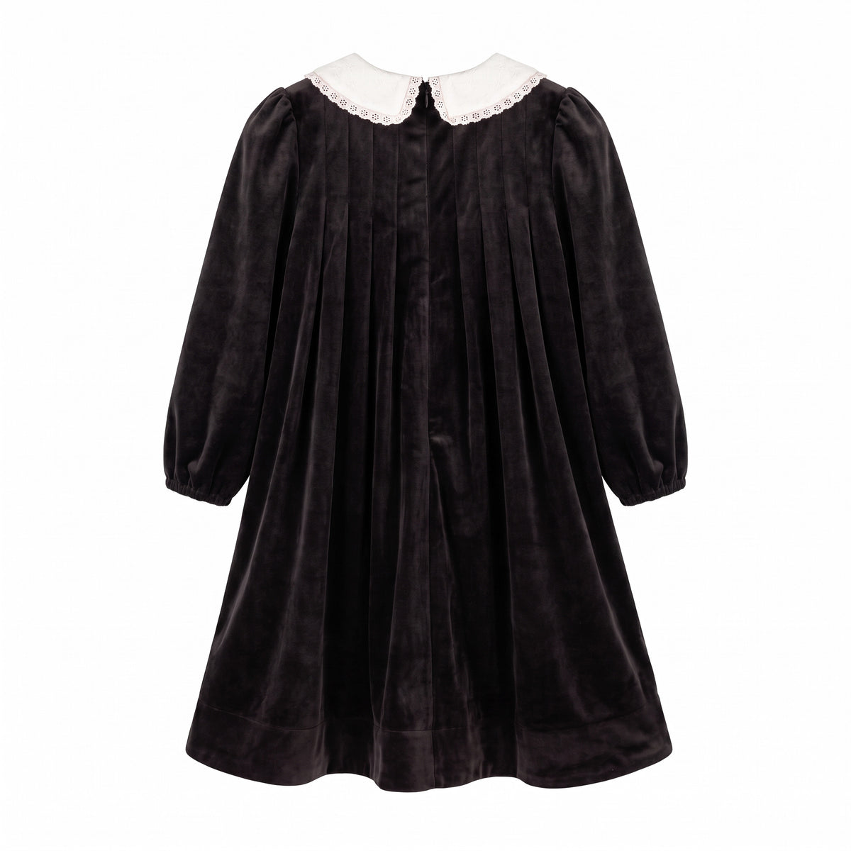 Velvet Peter Pan Dress - Black