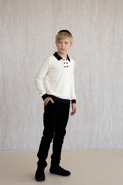 Combination Polo Knit - Cream
