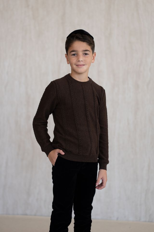Small-Cable Knit - Brown