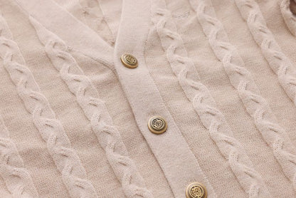 Cable-Knit Cardigan - Stone