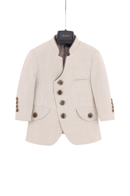 Asymmetric Tuxedo Jacket- Ivory