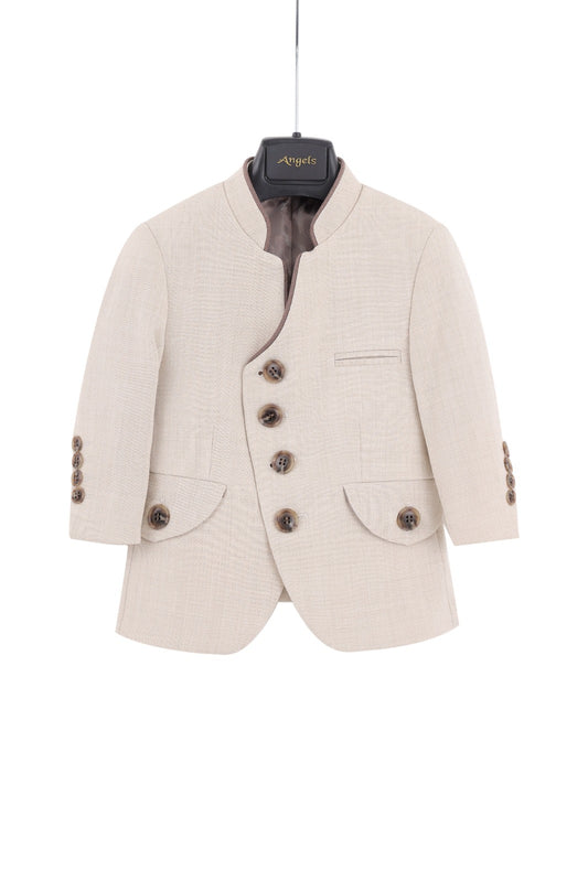 Asymmetric Tuxedo Jacket- Ivory