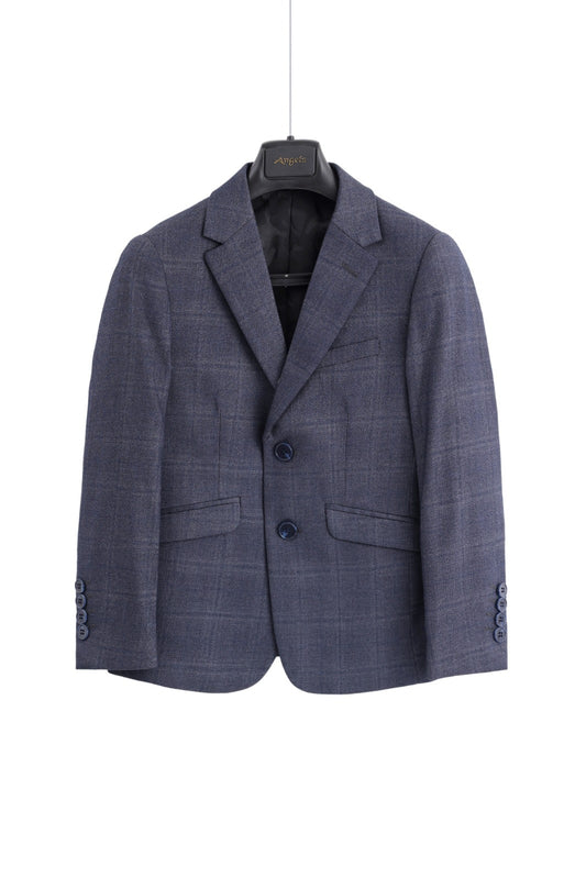 Checkered Jacket - Navy