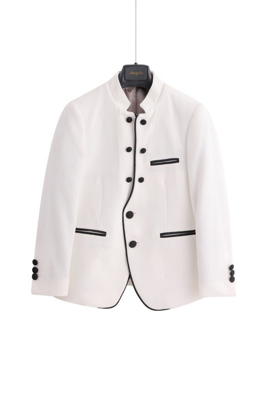 Piping Tuxedo Jacket - White