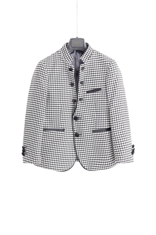 Pepita Tuxedo Jacket - Black