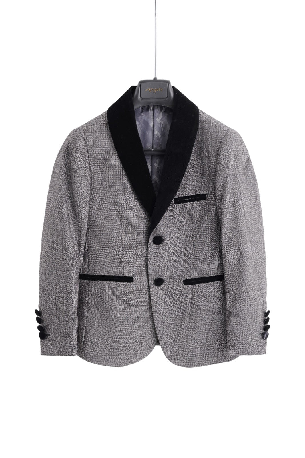 Velvet Lapel Jacket - Grey