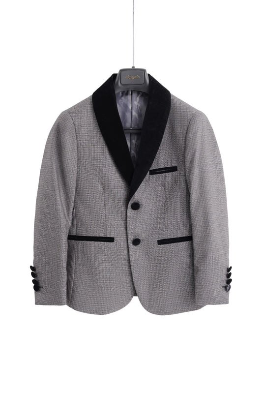 Velvet Lapel Jacket - Grey