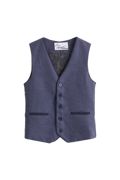 Honeycomb Textured Vest - Navy