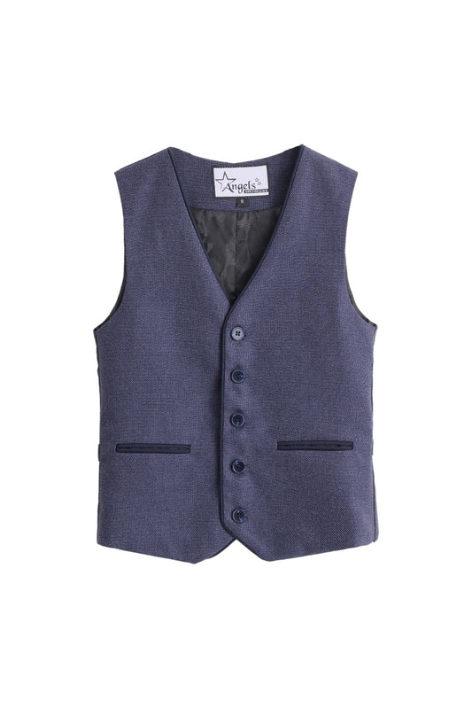 Honeycomb Textured Vest - Navy