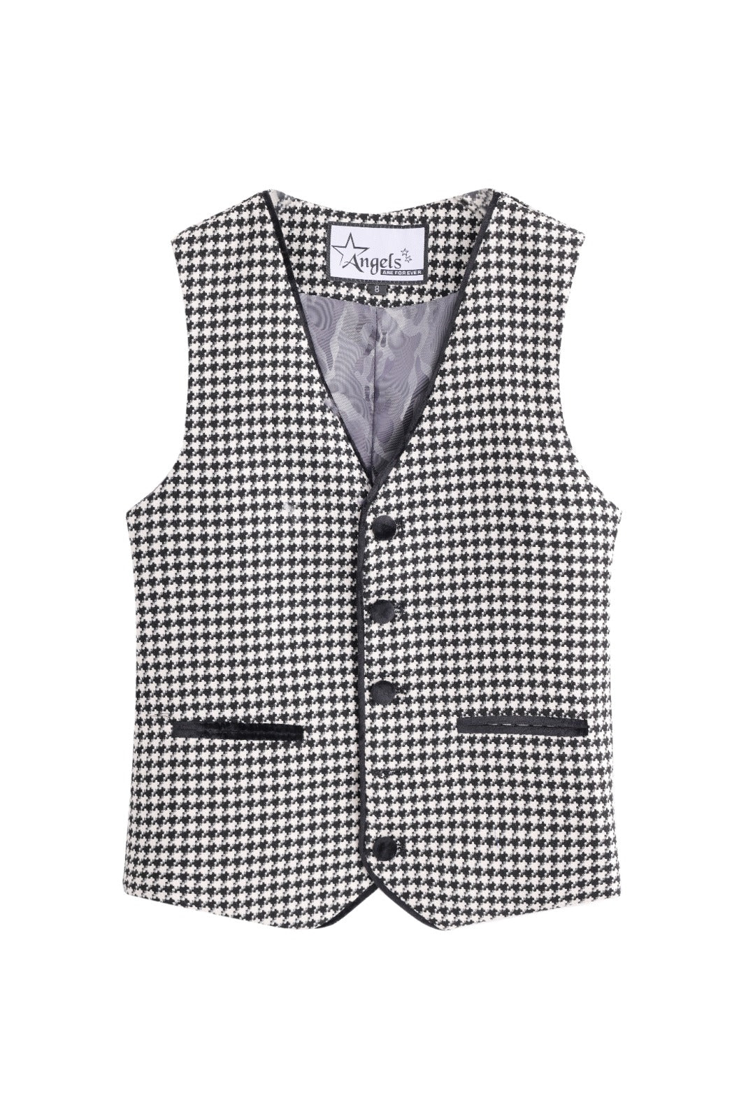 Pepita Tuxedo Vest - Black