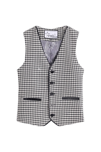 Pepita Tuxedo Vest - Black
