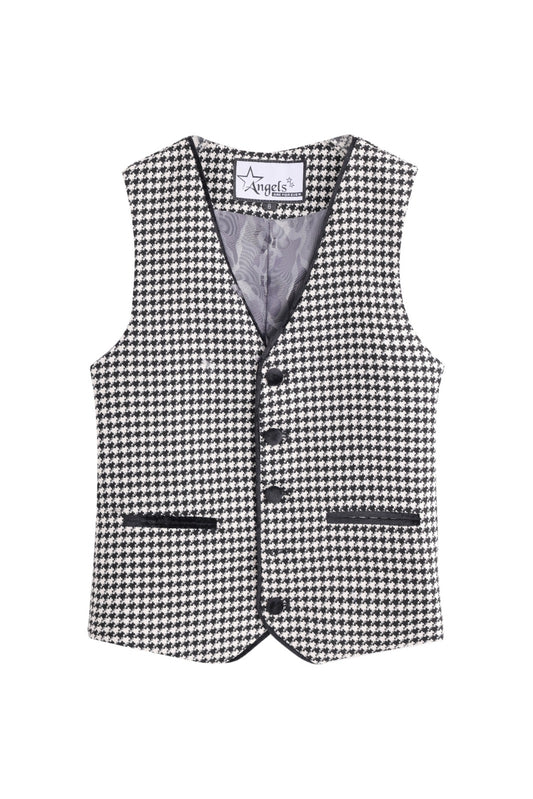 Pepita Tuxedo Vest - Black