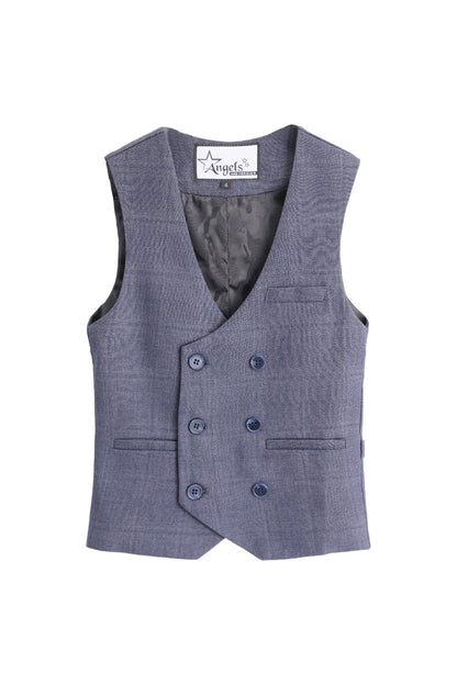 Checkered Vest - Navy
