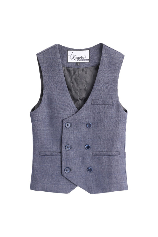 Checkered Vest - Navy
