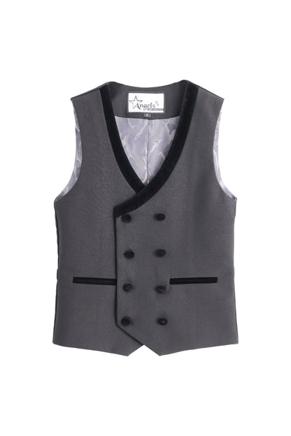 Velvet Lapel Vest - Black